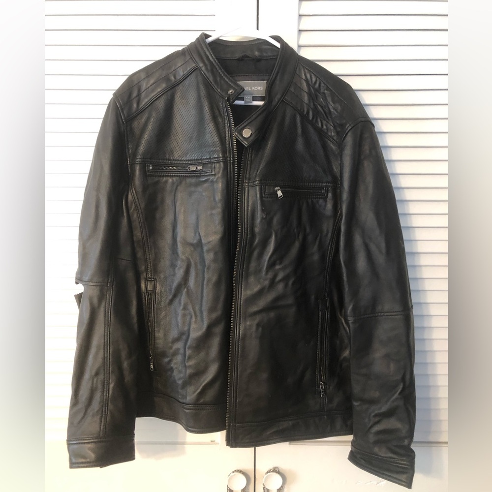 Michael kors leather jacket xxl
